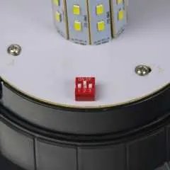 LED maják, 12-24V, modrý magnet, 80x SMD5050, ECE R10